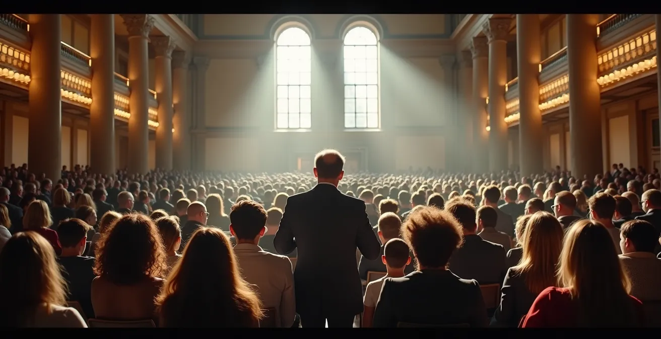 Weitwinkelaufnahme eines kostenlosen Konzerts in einem deutschen Museum